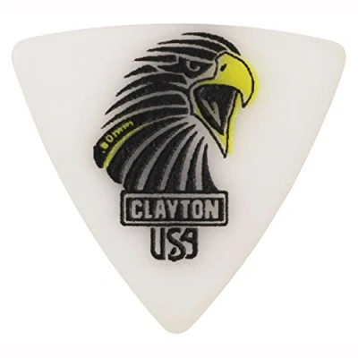 Image of Clayton CSART8012 Rounded Triangle Sharp Acetal/Polymer Guitar Picks, 0.80 mm, Set of 12 Pieces