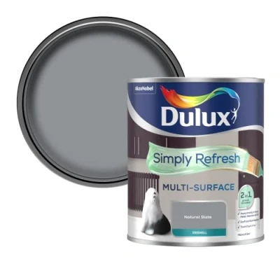 Image of Dulux Simply Refresh Multi Surface Eggsgell Paint Natural Slate 750ML