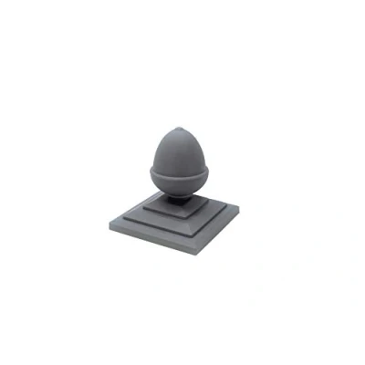 Image of 1 x Linic Grey Acorn Fence Top Finial &amp; 4&quot; Post Cap. UK Made. (GT0013) Free Delivery