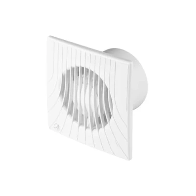 Image of Extractor Fan with Backdraught Valve Modern Ventilator Damper Duct Vent (120mm / 4.72&quot; Pull Cord Switch and Plug)