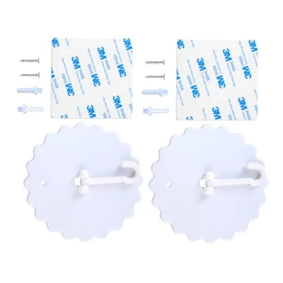 Image of Tabanzhe 2 Set Ceiling Mosquito Net Hooks Bed Canopy Hooks,Super Glue No Drilling Suspension Bedding Accessories,Easy Install Nail Free Hook
