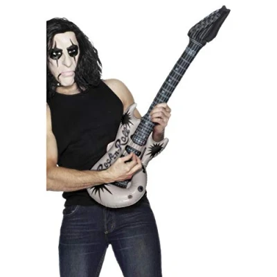 Image of Smiffys Inflatable Guitar, Assorted 99cm / 39in, 1970&#039;s Disco Fancy Dress, Adult Dress Up Accessories