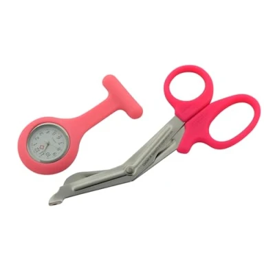 Image of Beauty + Medical Gift Set with Fob Watch for Nurse, Midwife, Doctor and Paramedics. Professionals (Pink)
