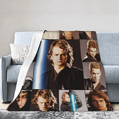 Image of LOUJIN Hayden Actor Christensen Blanket, Ultra Soft Lightweight Flannel Fleece Throw Blankets Warm Air Conditioning Blanket For Couch Sofa Bedch Black