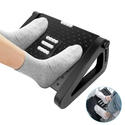 Image of VFANDV Adjustable Under Desk Footrest, Foot Rest Stool with Massage, 6 Different Height Ergonomic for Home, Office