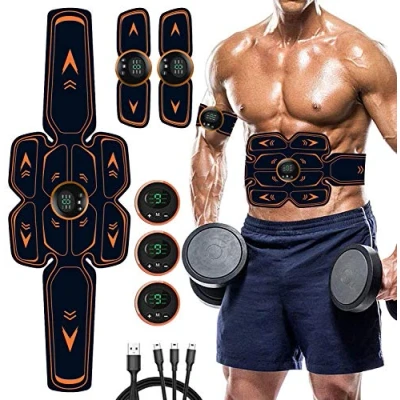 Image of WARDBES EMS Muscle Stimulator, Abs Trainer Abdominal Toner Electronic Toning Belts Workout Home Fitness Device with USB Rechargeable, Quick and Effective Abdominals Belt