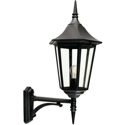 Image of Valencia Grande 1 Light Outdoor Wall Lantern Black IP54, E27