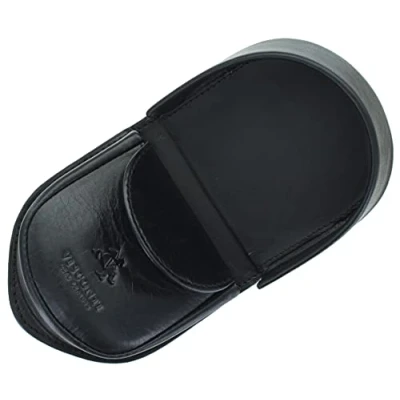 Image of Visconti Monza Collection Vegetable Tanned Leather Tray Coin Purse TRY6 Black
