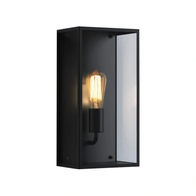 Image of Messina Outdoor Wall Lamp Textured Black IP44, E27
