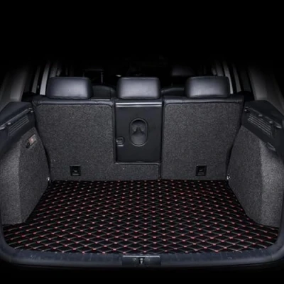 Image of Car Boot Liner Protector for Honda HRV 2021 2022 2023 2024, Trunk Mats Leather Waterproof Anti Slip Protector,Black Red