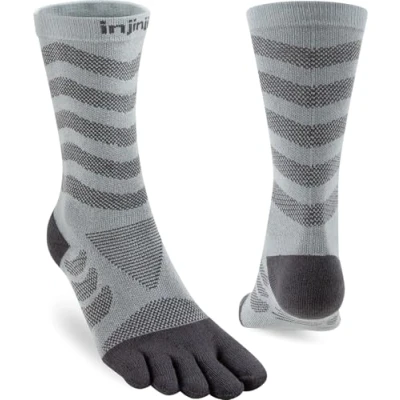 Image of Injinji Women&#039;s Ultra Run Crew Running Socks, Slate, S