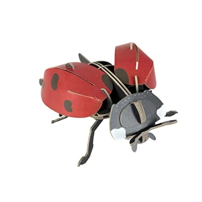 Image of Build Your Own Beautiful Ladybird Pull Tab Rotating Wing Action Sustainable Cardboard Craft Kit Ages 8+