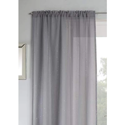 Image of Tyrone Textiles Ltd Jewel Grey Diamante Voile Panel (Drop 54&quot; (137cm))