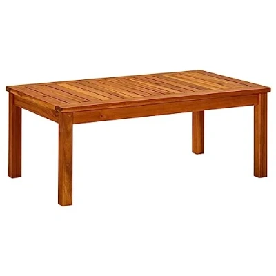 Image of vidaXL Solid Acacia Wood Outdoor Garden Coffee Table 90x50x36 cm Weather Resistant Compact Wooden with Natural Finish — Unique Slatted Design and Assembly Required
