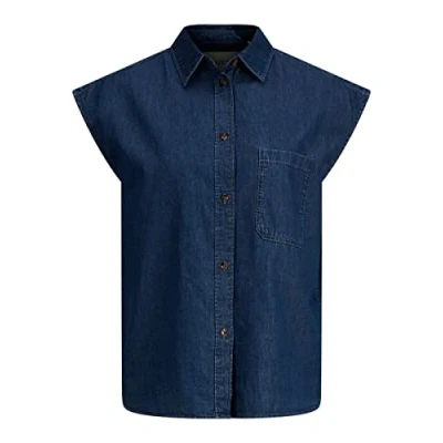 Image of JJXX Women&#039;s Jxlayla Sl Chambray Shirt Sn Blouse, Medium Blue (Medium Denim), S