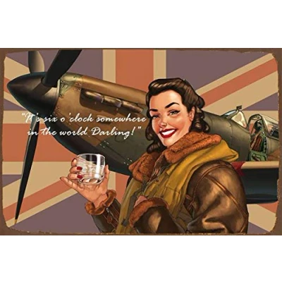 Image of Spitfire Aeroplane, British, Raf, Iconic Vintage Style Metal Advertising Wall Plaque Sign Tin Decor Poster 8X12 Inches A5