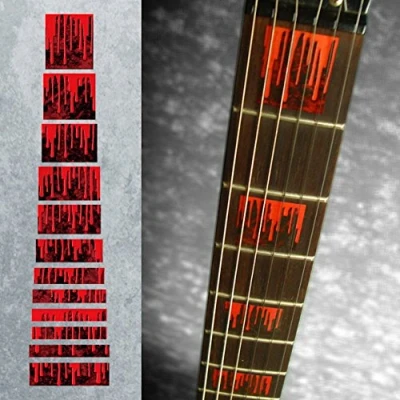 Image of Inlaystickers Inlay Sticker Fret Markers for Guitars &amp; Bass Dripping Blood Blocks F 096BS BK
