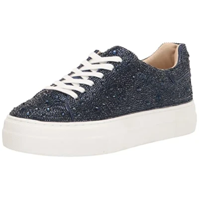 Image of Betsey Johnson Women&#039;s Sidny Sneaker, Navy, 4 UK