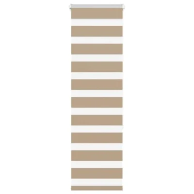 Image of vidaXL Zebra Blinds Sand Brown 40x150 cm Modern Roller Shades with Adjustable Privacy Polyester Fabric Living Room/Bedroom