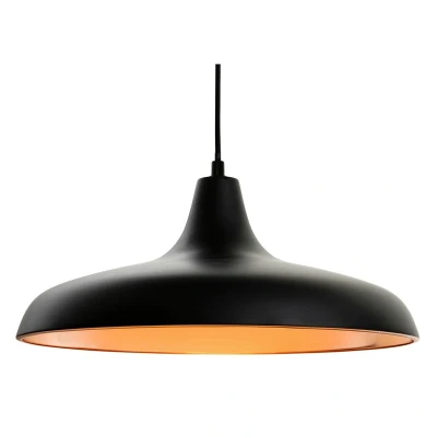 Image of Curtis 1 Light Dome Ceiling Pendant Black, E27