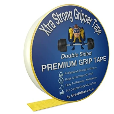 Image of Double Sided Tape Heavy Duty, Multipurpose Removable Clear &amp; Tough Mounting Sticky Adhesive, Reusable Strong Wall Picture Hanging Strips Poster Carpet