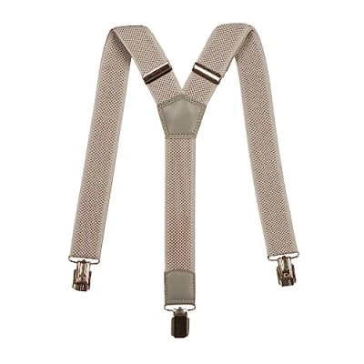 Image of Junior/Childrens 5 12 yrs fully adjustable Elasticated Clip on &#039;Y&#039; Braces/Suspenders Light Grey