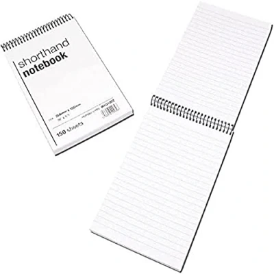 Image of White Box Spiral Shorthand Notebook, 200 mm x 125 (150 sheets)