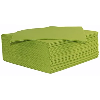 Image of Kiwi Green Disposable Napkins 40cm Linen Feel Luxury Airlaid Paper Pack of 50