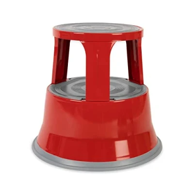 Image of Floordirekt Rolling stool, step elephant foot, stool for office or trade, TÜV + GS tested, many colours, plastic steel (black, metal)