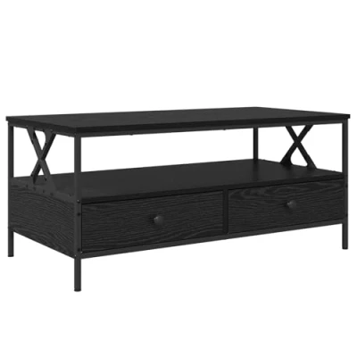 Image of vidaXL Coffee Table Black oak 100 x 51 45 cm Engineered wood