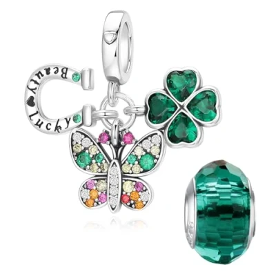 Image of LNQOBU 925 Sterling Silver Charms for Bracelets and Necklaces Clip/Stopper Beads Pendants Jewelry Gifts Women