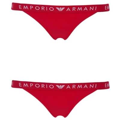 Image of Emporio Armani Thong 2 PACK Thong, Women&#039;s, Size: Small, Lacquer red