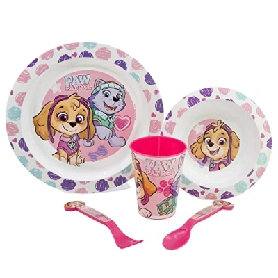 Image of Stor Paw Patrol Skye 5pcs Kids Lunch Breakfast Dinner Tableware Set Plate, Bowl, Cutlery &amp; Tumbler, BPA Free, Children, Baby