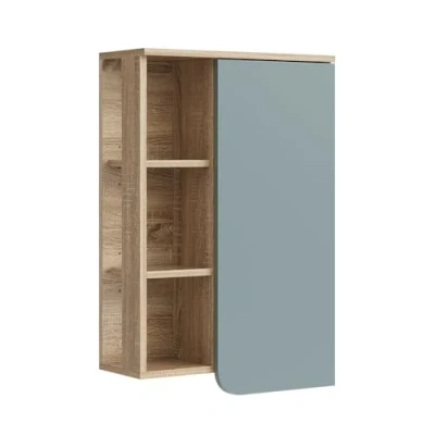 Image of Vicco Bathroom cabinet Karen, Sonoma/Blue Grey, 50 x 75 cm with door and open compartments