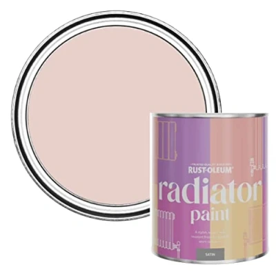 Image of Rust Oleum Pink Heat Resistant Radiator Paint in Satin Finish Champagne 750ml