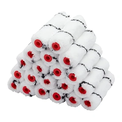 Image of ProDec Advance Big Box 20 pack 4 inch Medium Pile Microfibre Mini Paint Rollers for a Smooth Finish Painting with Emulsion Paints and Woodstains on Interior Walls, Ceilings Wood, 4&quot;