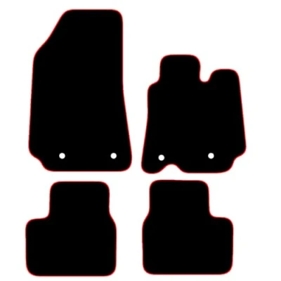 Image of Carsio Carpet Car Mats For Renault Arkana 2021+ Onwards Tailored Fit Floor Mat Set Complete Accessory Black Custom Fitted All Weather, Anti Slip Backing &amp; Red Trim