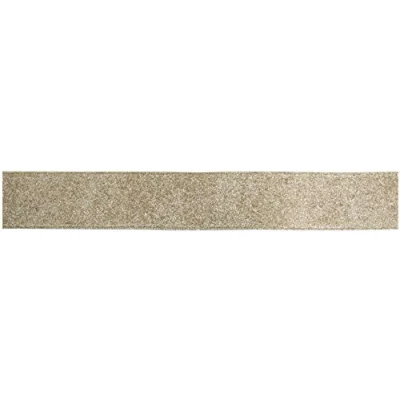 Image of Oaktree UK Eleganza Sparkle Wired Edge Ribbon 63mm x 9.1m Light Gold No.35B