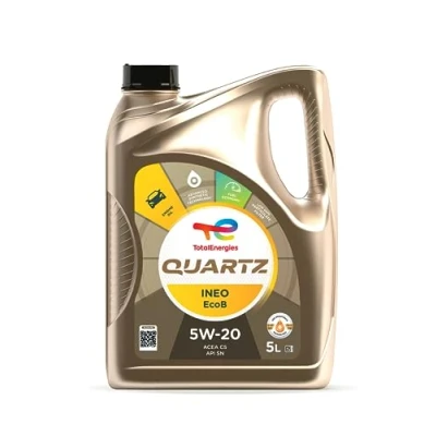 Image of TotalEnergies Quartz Ineo Ecob 5W20 Engine Oil ACEA C5, API SN, ILSAC GF 5 Age Resistance Technology Fuel Economy Formula Advanced Synthetic Motor Lubricant 5L