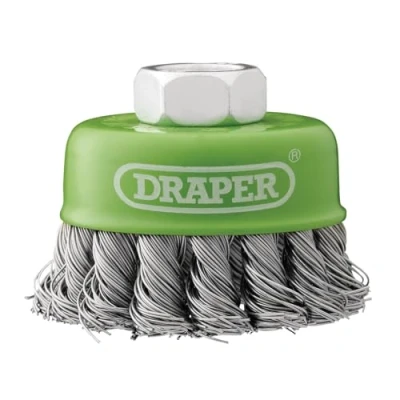 Image of Draper Stainless Steel Twist Knot Wire Cup Brush, 65mm, M14