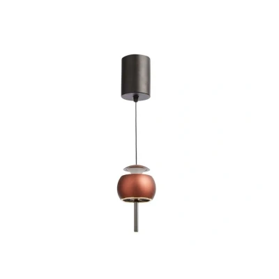Image of LOOM DESIGN LED pendant light Parachute, brown, Ø 9.6 cm, aluminium
