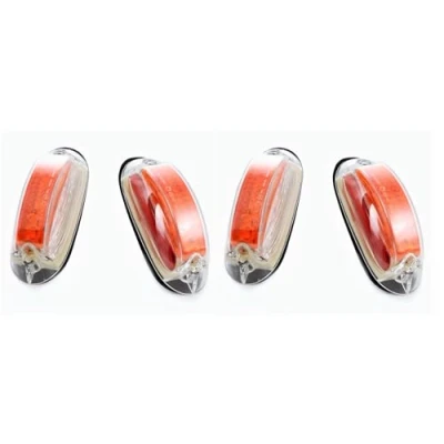 Image of 24/7Auto 4x LED outline side marker lights e marked 12/24V triple function vertical fit red/white/orange for trailer truck caravan chassis bus camper van IP67