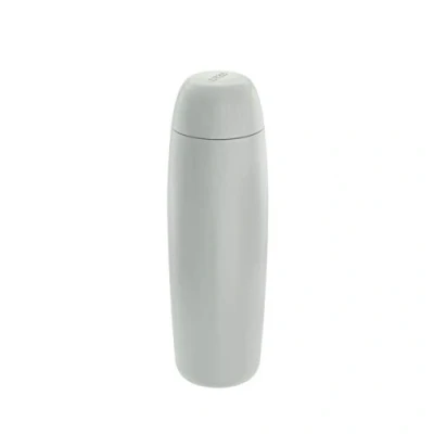 Image of Alessi Food à porter SA05 G, Double wall thermo insulated bottle in coloured 18/10 stainless steel, grey and thermoplastic resin. Infuser strainer steel.