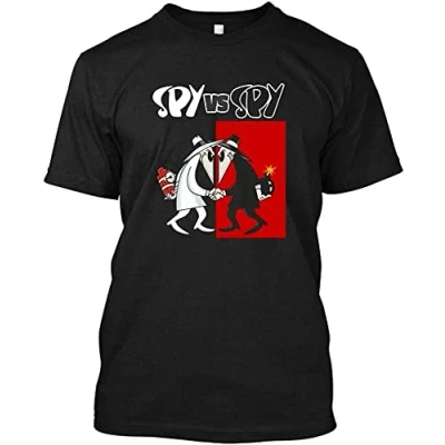 Image of SPY vs Comic Cartoon Mad Magazine Custom t Shirt tee Black XL