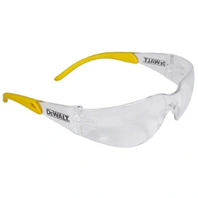 Image of DEWALT DPG54 1D PROTECTOR Clear High Performance Lightweight Protective Safety Glasses With Wraparound Frame Yellow/Clear (Packaging may vary)