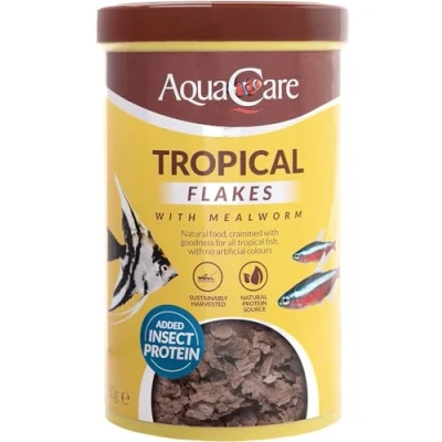 Image of AquaCare Tropical Fish Food Flakes Complete and Varied for All (180g)