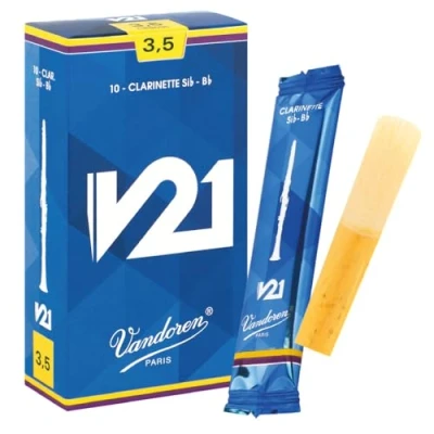 Image of Vandoren V21 Bb clarinet reeds, box of 10 Strength 3,5