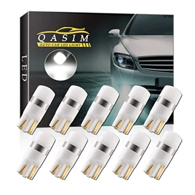 Image of Qasim 10x T10 W5W LED 194 Bulbs White 3030 Chips 1SMD Wedge 168 60LM for Auto Interior Dome Reading Map Light Sidelight DC12V