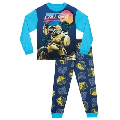 Image of Transformers Boys Pyjamas Bumblebee PJs For Autobots Boys&#039; Pyjama Sets Blue 3 4 Years