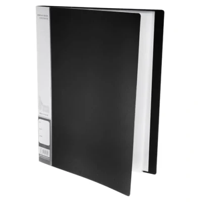 Image of M&amp;G 40 Pocket Binder with PP Plastic Sleeves A4(Black), Art Portfolio Folder Clear Sheet Protectors, Display 80 Pages for Organizing Documents, 310x235x25mm